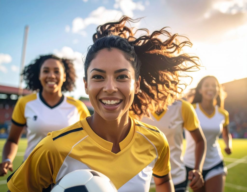 sport féminin : des footballeuses jouent 1