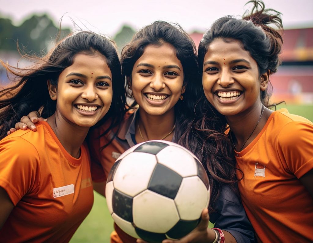 sport féminin : des footballeuses jouent 2