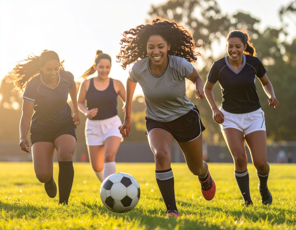 sport féminin : des footballeuses jouent 3