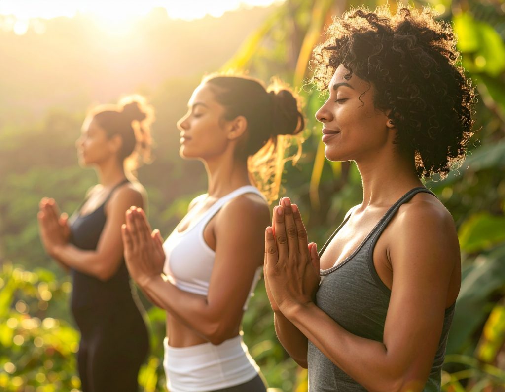 bien-être : femmes faisant du yoga